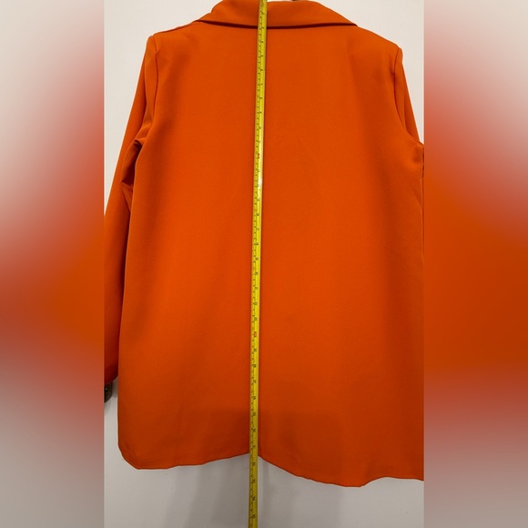 NWT Boohoo Made in Italy Bold Orange Women's Blazer Size 10 - Picture 8 of 8